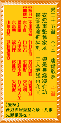 觀音靈簽35 觀音靈簽解簽35: 唐僧取經(jīng)觀音靈簽解簽