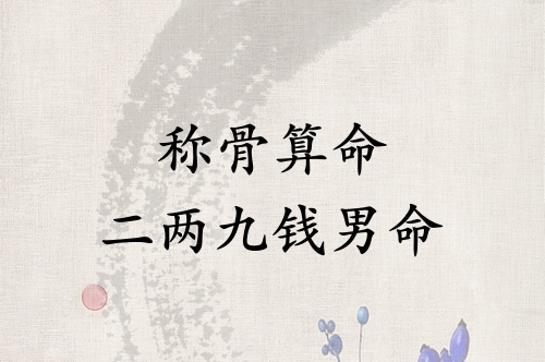 稱骨算命二兩九錢(qián)男命詳解